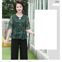 Bộ quần áo trung niên cao cấp tao bien - xanh,5xl