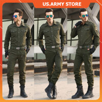 Bộ Quần Áo US ARMY Vải Kaki Cao Cấp Thoáng Khí - Quần Áo Túi Hộp Nam Phong Cách Thể Thao Bụi Phượt
