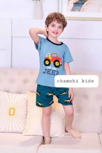 Bộ quần áo xuất hàn cộc tay kaikai bé trai size 16_23kg