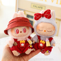 Bộ quần áo Labubububububububububu Năm mới Bộ quần yếm chai màu đỏ cho bé