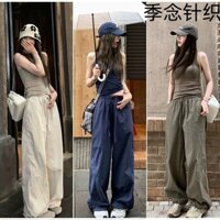 Bộ quần công sở mùa hè mới ống rộng + áo không tay