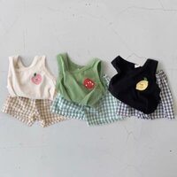 Bộ Quần Đùi Áo Ba Lỗ Trái Cây Cho Bé Tai Và Bé Gái Chất Cotton Mun Store