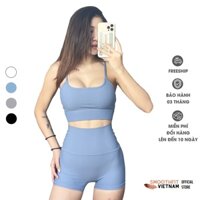 Bộ Quần Đùi Tập Gym Nữ - Chất Liệu Dệt Cao Cấp SmoothFitVN 6256 Co Dãn 4 Chiều - Tập Gym, Yoga, Thể Dục Ngoài Trời.