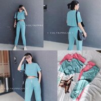 bộ quần jogger áo croptop phom rộng ⇞