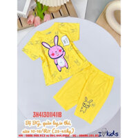 Bộ quần lửng bé gái in thỏ cotton , thoải mái mặc nhà ,kín đáo nằm đièu hoà, size to 10t-16t(30-45kg) 3H413011411B_vk