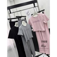 Bộ quần xuông chanel áo croptop siu đẹp hàng xuân hè 2025 freesz #1103
