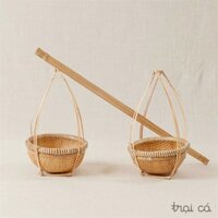 Bộ quang gánh Bao La thúng tre mini (16cm)