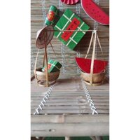 Bộ quang gánh thúng 17cm trang trí tết