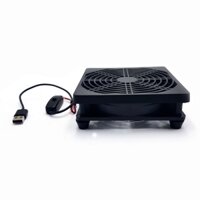Bộ Quạt 5V USB 12Cm Làm Mát Điện Thoại PC TV Box, Router Mạng Wifi, Quạt Tản Nhiệt Có Ốp Bảo Vệ Kèm Công Tắc Bật Tắt