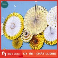 Bộ quạt giấy các màu trang trí sinh nhật, trang trí các sự kiện