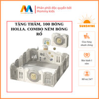 Bộ quây cũi nhựa nguyên sinh TẶNG THẢM + 100 BÓNG + COMBO CHƠI BÓNG RỔ