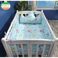 Bộ quây cũi vương miện kèm ga vải bọc đệm GOLDCAT, chất liệu cotton mềm mịn, tạo không gian an toàn cho bé trong cũi.