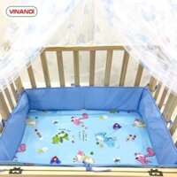 Bộ quây nệm mùng vải cotton Hàn Quốc cao cấp dành cho cũi VNC107