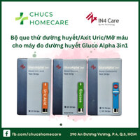 Bộ que thử đường huyết/mỡ máu/axit uric cho máy Gluco Alpha 3in1 ET-311