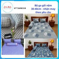Bộ ra thun lạnh hàn quốc cao cấp nệm 40cm gồm( 1 Drap +2 áo nằm +2 áo ôm)