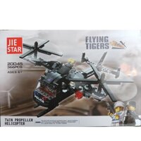 Bộ ráp hình trực thăng cảnh sát dài 29cm với 2 dàn cánh bắn tỉa, 366 miếng ráp đẹp như Lego 20045