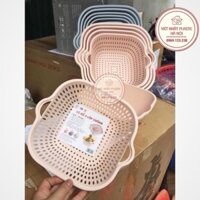 Bộ Rổ Chậu 6 món 2 Lớp Ráo Nước Cao Cấp Tiện Lợi,Rổ Đựng Rau, Hoa Quả, Nhựa PP Siêu Cứng 3288/3289/3290