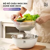Bộ Rổ Chậu Inox 304 Gume GM - DR0025 Size 25cm