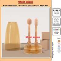 Bộ Rơ Lưỡi Silicon Bàn Chải Silicon Vkool JaPan Cho Bé Chống Tưa Lưỡi Nấm Lưỡi Rưa Lưỡi Mềm Mại Cho Trẻ Sơ Sinh