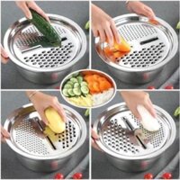 Bộ Rổ Nạo Inox 304 Đa Năng Tiện Lợi 3 Chi Tiết