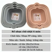 Bộ rổ nhựa 6 món cao cấp nhựa Việt Nhật