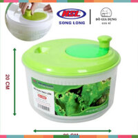 Bộ Rổ Quay Rau Lớn (26cm), tách nước và rau sống một cách tiện lợi, nhanh chóng. Hàng chính hãng Nhựa Song Long.