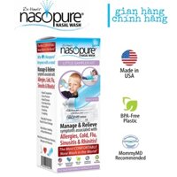 Bộ rửa mũi xoang cho bé Nasopure Little Sampler - Hàng Mỹ | giảm nghẹt mũi, viêm mũi dị ứng