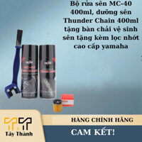 Bộ rửa sên MC-40 400ml, dưỡng sên Thunder Chain 400ml tặng bàn chải vệ sinh sên tặng kèm lọc nhớt cao cấp yamaha