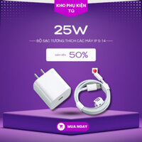 Bộ sạc 25W Cao Cấp tương thích với iPhone 14 ProMax/13ProMax/12ProMax/11ProMax/XsMax/XR/X/Xs/678Plus