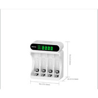 Bộ Sạc 4 Pin Beston AA AAA C9023, Mẫu Mới 2023 Sạc Nhanh,Tự Ngắt Khi Đầy, Đèn Báo Thông Minh, Dùng Cho Micro ,Remote