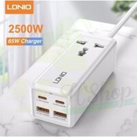 Bộ Sạc 65W LDNIO Dây Dài 2M Hỗ Trợ Ổ Cắm Điện 2C 2A 1AC tiện lợi sc1418- HSHOP