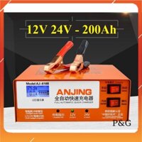 Bộ Sạc Ắc Quy 12v 24V 200AH  ANJING Tự Ngắt Khi Sạc Đầy chống ngược cực có quạt tản nhiệt sạc bình ắc quy 12V