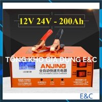 Bộ Sạc Ắc Quy 12v 24V 200AH  ANJING Tự Ngắt Khi Sạc Đầy chống ngược cực có quạt tản nhiệt sạc bình ắc quy 12V