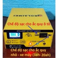 Bộ sạc ắc quy 12v/24v 3AH - 200ah BT-168 cho xe máy xe tải ô tô tự ngắt khi đầy tự điều chỉnh dòng sạc