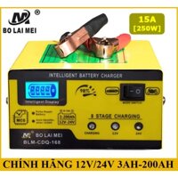 Bộ sạc ắc quy 12v/24v 3AH - 200ah BT-168 máy sạc bình xe máy ôtô xe tải thông minh tự động ngắt khi đầy