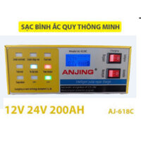 Bộ sạc ắc quy Anjing 618C 12V 24V -200AH tự ngắt thông minh AJ-618C-NEW - 618C-Mẫu mới