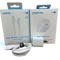 bộ sạc anker củ sạc 30w anker 313 seri 3 cáp sạc anker 322 cáp sạc c to c max 60w bộ sạc cho ip 15-16 va các máy androi