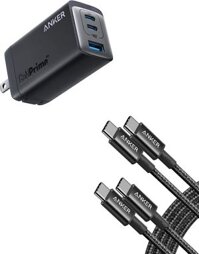 Bộ sạc Anker USB C và Cáp Anker USB C sang USB C (6ft 100W, 2-Pack) cho MacBook Pro/Air, iPad Pro, iPhone 13 trở lên