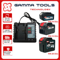 Bộ Sạc bàn kèm pin makita 21v chân pin phổ thông, Bản mới 2025 cho khoan pin,siết bulong,quạt,cắt cỏ