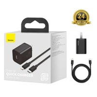 Bộ Sạc Baseus 20W PD Super Si Type C, Củ Sạc Nhanh QC3.0 Kích Thước Nhỏ Gọn Cho Android / iPhone 12 Pro Max