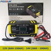Bộ sạc bình ắc quy 12V 24V FOXSUR Có khử sunfat phục hồi ắc quy 6Ah-150Ah thông minh tự ngắt khi đầy