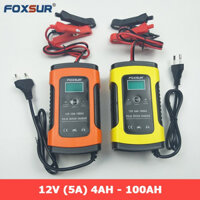 Bộ sạc bình ắc quy FOXSUR 12V 5A có tự ngắt, bảo dưỡng phục hồi ắc quy bằng KHỬ SUNFAS chống ngược cực