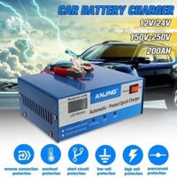 Bộ sạc bình acquy 12V-24V 200Ah ANJING-618E Xanh thông minh tự ngắt khi đầy sạc được cả bình khô và bình nước