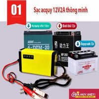 Bộ sạc bình acquy 12v 2A thông minh-Mạch nạp ắc quy tự ngắt- Sử dụng dễ dàng tiện lợi- Hàng chính hãng- Giao hàng toàn quốc- Bảo hành toàn quốc