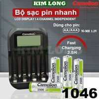 Bộ sạc Camelion BC-1046,pin sạc AA2700mAh,AA2500mAh,AA2300mAh,AAA1100mAh,(1046,2700,2500,2300,1100)