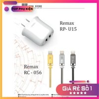 Bộ sạc cáp Remax dành cho IPhone, Samsung,..RP-U15 và Remax RC -056i -BH 6 tháng Giá rẻ nhất shopee 2020