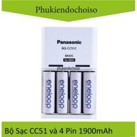 Bộ Sạc CC51 Panasonic và 4 Pin sạc AA Eneloop 1900mAh