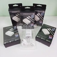 BỘ SẠC CHÍNH HÃNG PISEN, HỖ TRỢ SẠC NHANH 20_W, BẢO HÀNH 1 ĐỔI 1 MÃ TS C135 CHÂN THẲNG