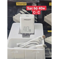 BỘ SẠC CHÍNH HÃNG PISEN SẠC NHANH 40W, TRỌN BỘ GỒM CÓC VÀ CÁP SẠC DÙ TYPE C TP TYPE C