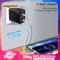 Bộ sạc Cute _ 120w Bộ sạc nhanh và hiệu quả Bộ sạc Type-c sạc nhanh 120w cho điện thoại di động Bộ sạc đa cổng Pd / usb công suất cao có phích cắm an toàn cho khu vực Đông Nam